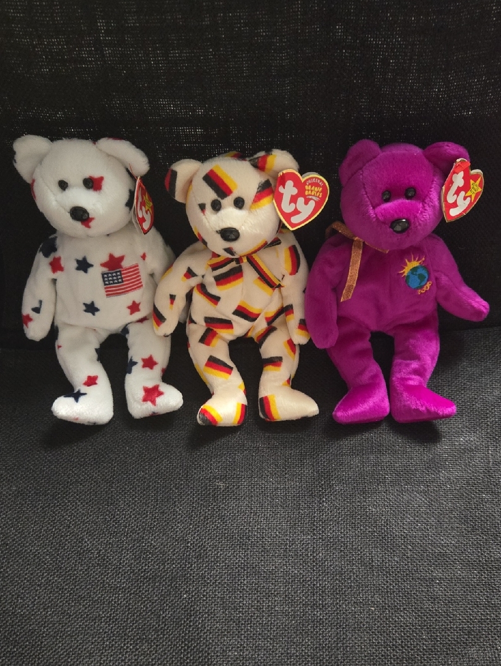 TY Beanie Babies International Bears Lot (USA, Germany, Millennium) – With Tags